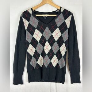 Apt. 9 Black Argyle Sweater